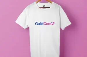 Guild Care uses printed t-shirts to promote their charity     