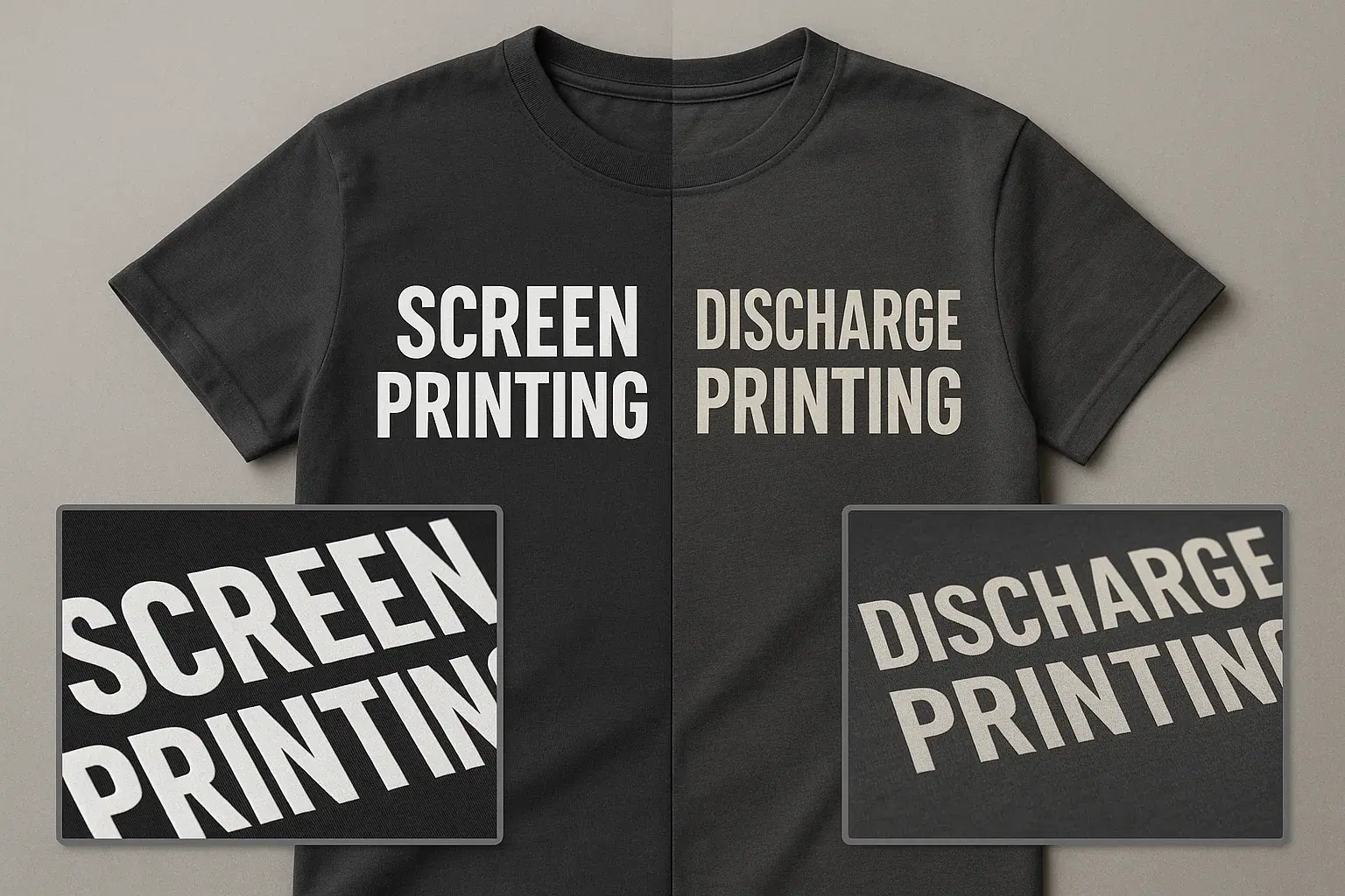 discharge printing vs screen printing