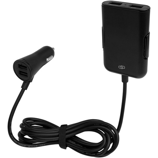 [12426290] Pilot dual car charger with QC 3.0 dual back seat extended charger